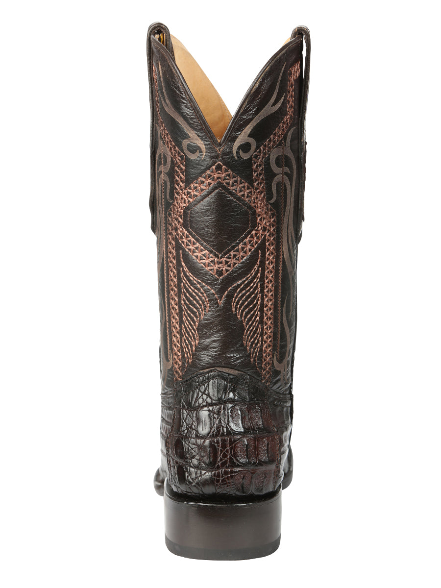 El General Men's Exotic Caiman Nuca Cowboy Boots - Brown 45082