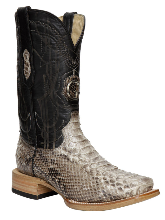 El General Men's Exotic Python Rodeo Boots - Natural 45090