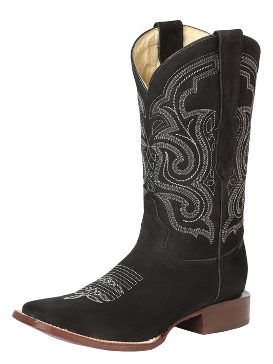 El General Men’s Rodeo Boot – Nubuck Leather - Black 45205