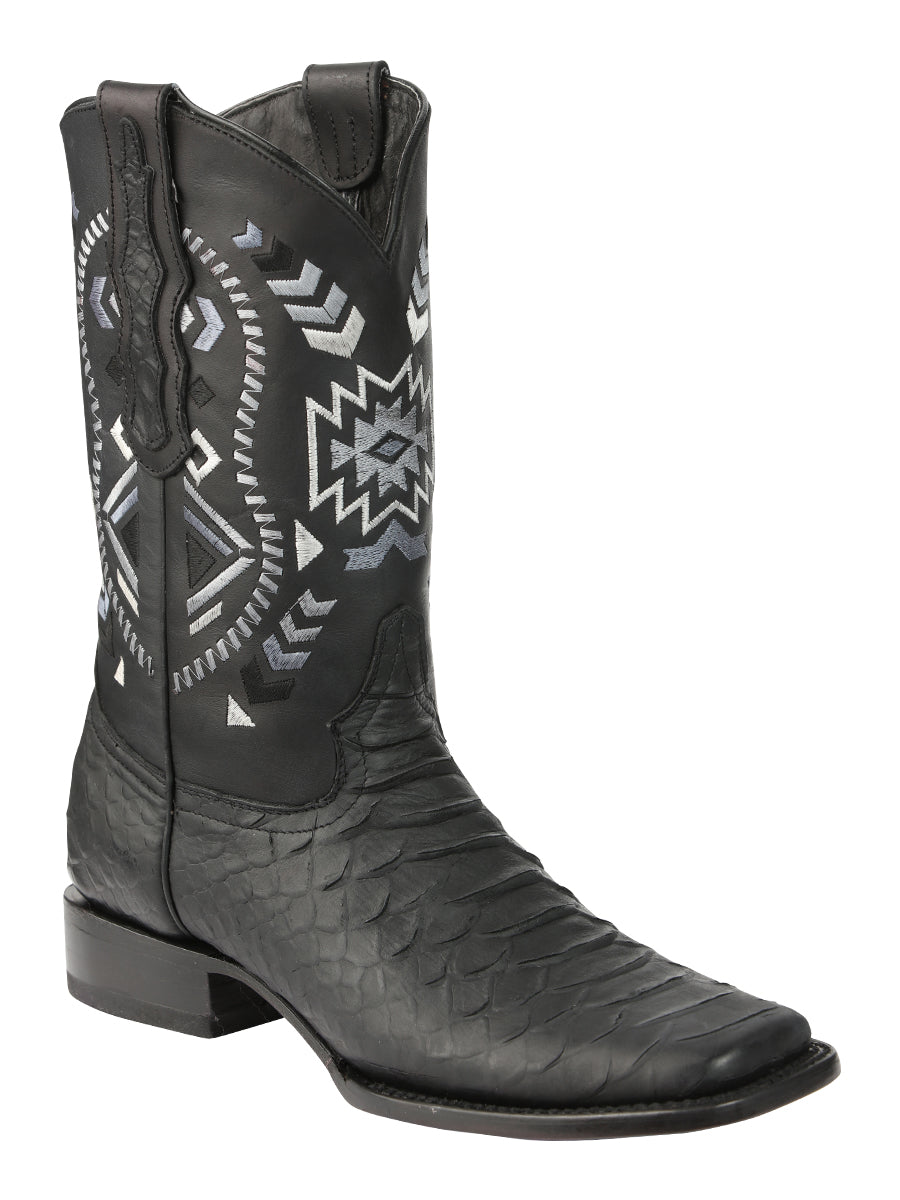 El General Men’s Black Python Imitation Rodeo Boots 45398