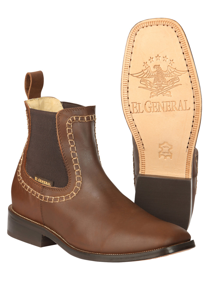 El General Men’s Leather Ankle Boots - Brown 45421