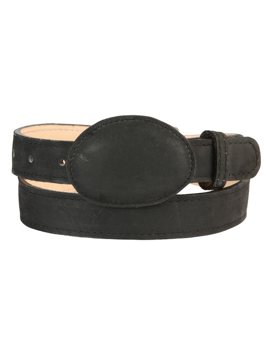 Kids Western Belt - El General Nobuck Black 45441