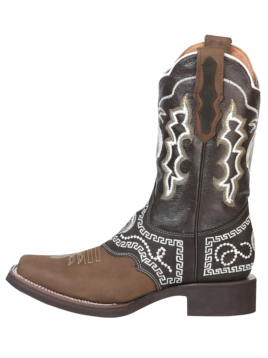 El General Rodeo Boot - Nobuck Dark Brown with Embroidery  51117