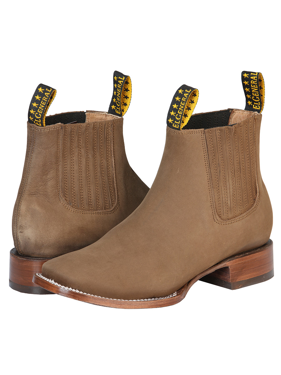 El General Square Toe Ankle Boot - Nobuck Brown 126192