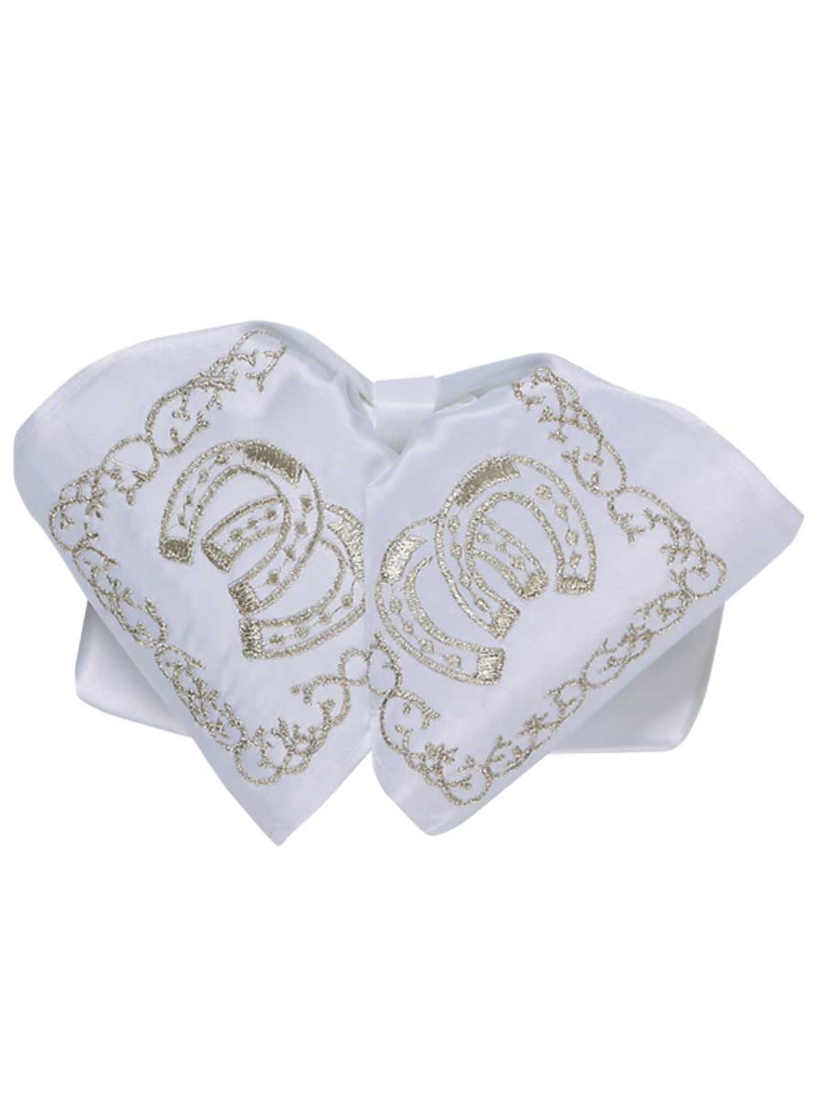 Adult 
Mexican Charro Bow Tie 100% Polyester White/Silver  600120