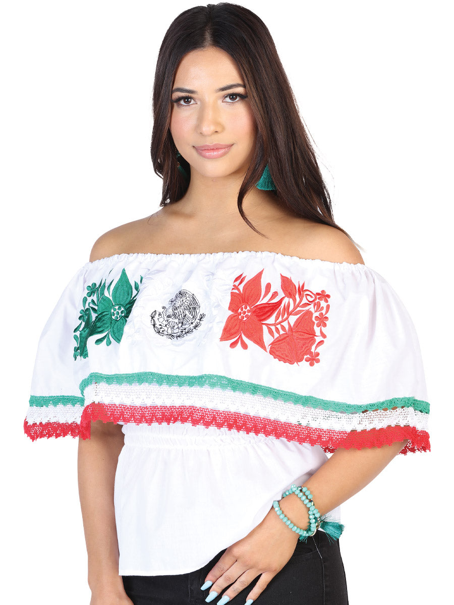 Blusa Bordada Artesanal 100% Algodón Blanca 602528