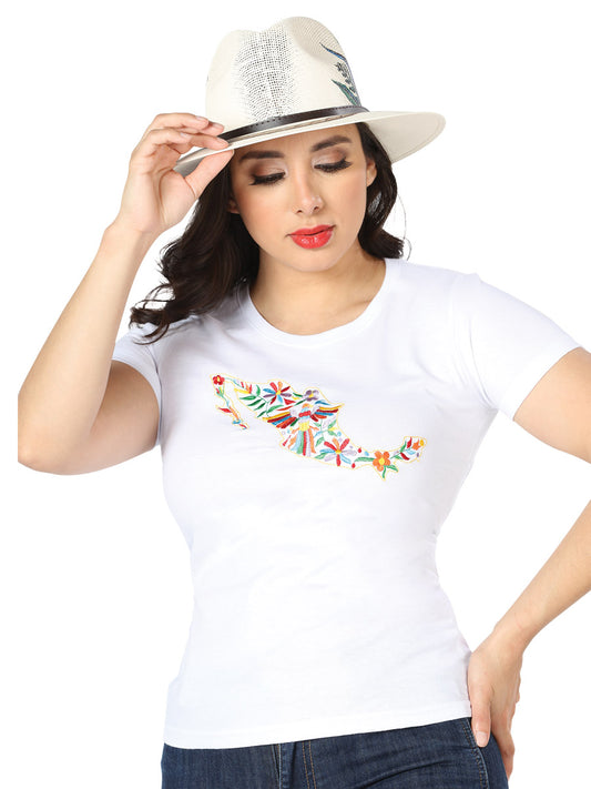 Camiseta bordada artesanal blanca 602753