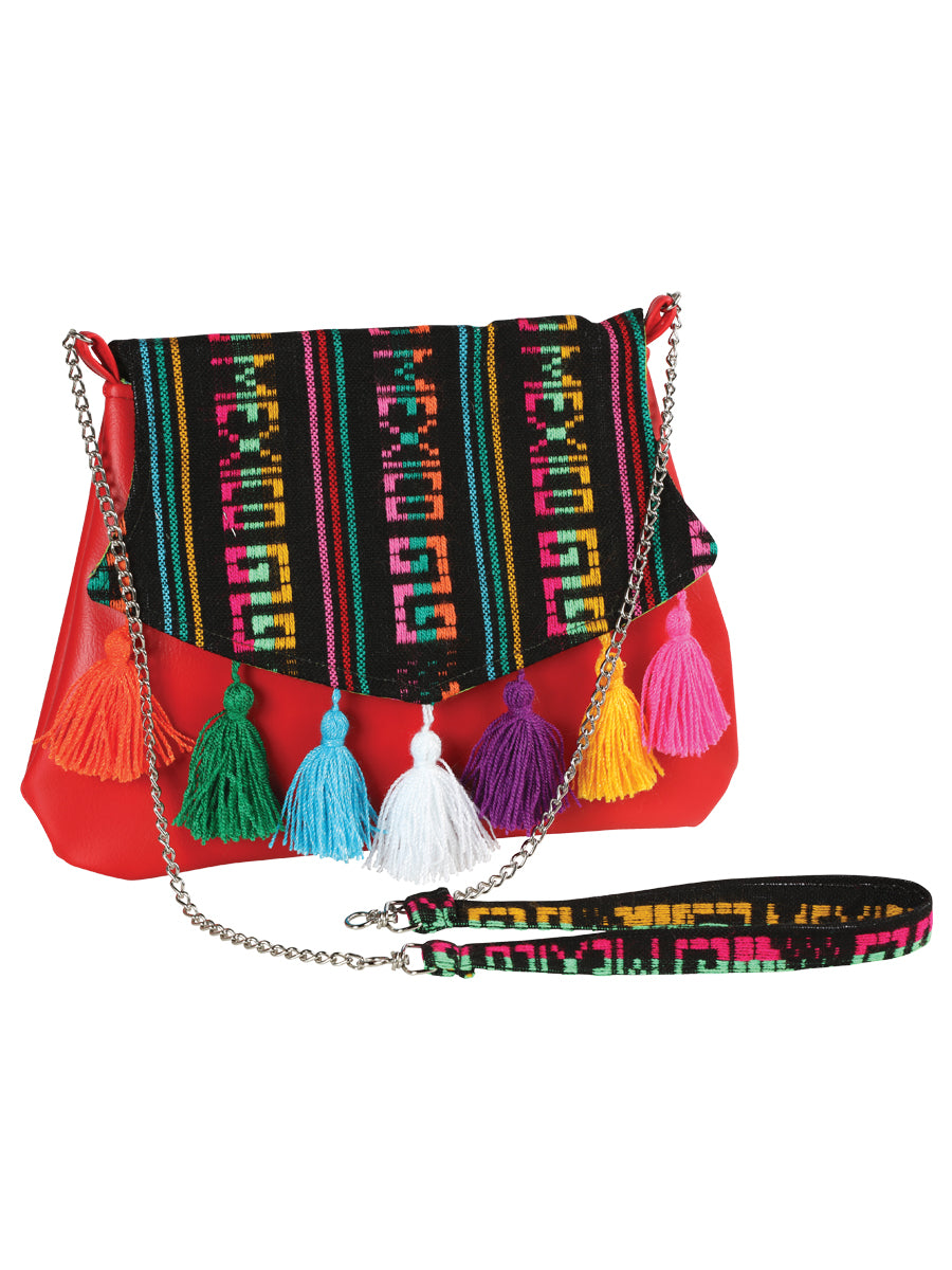 Artisanal Crossbody Handbag 100% Polyester Red 603023