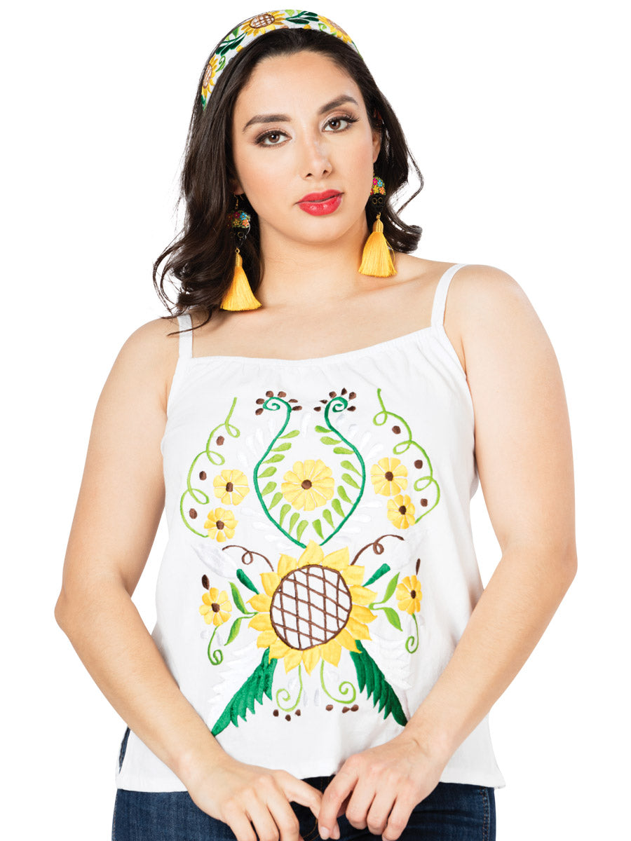 Blusa Bordada Artesanal 100% Algodón Blanca 603072