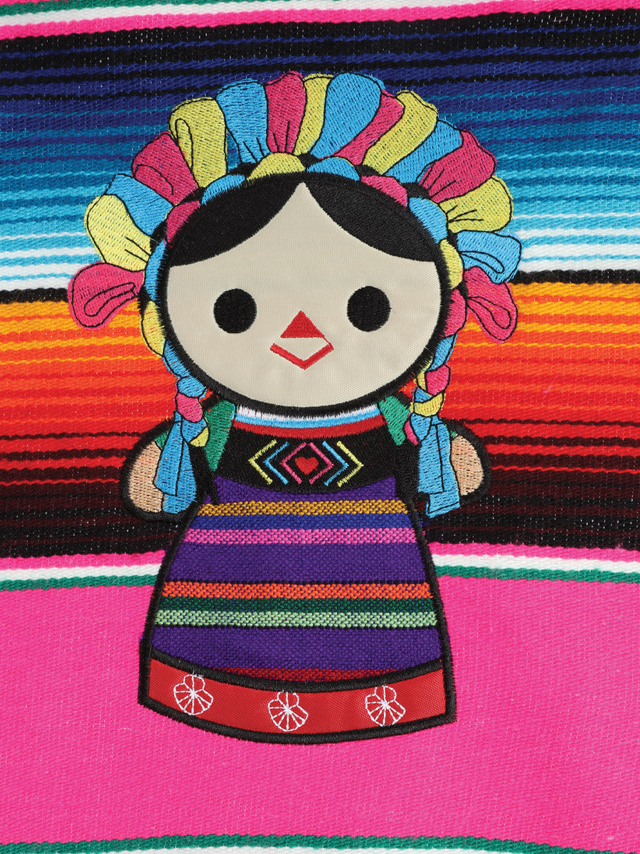 Delantal artesanal mexicano de zarape 100% acrílico multicolor 603572