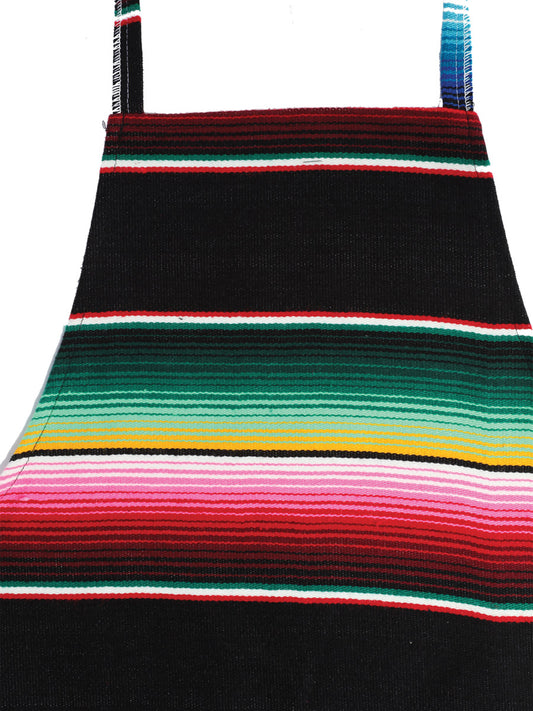 Delantal artesanal mexicano de zarape 100% acrílico negro 603579