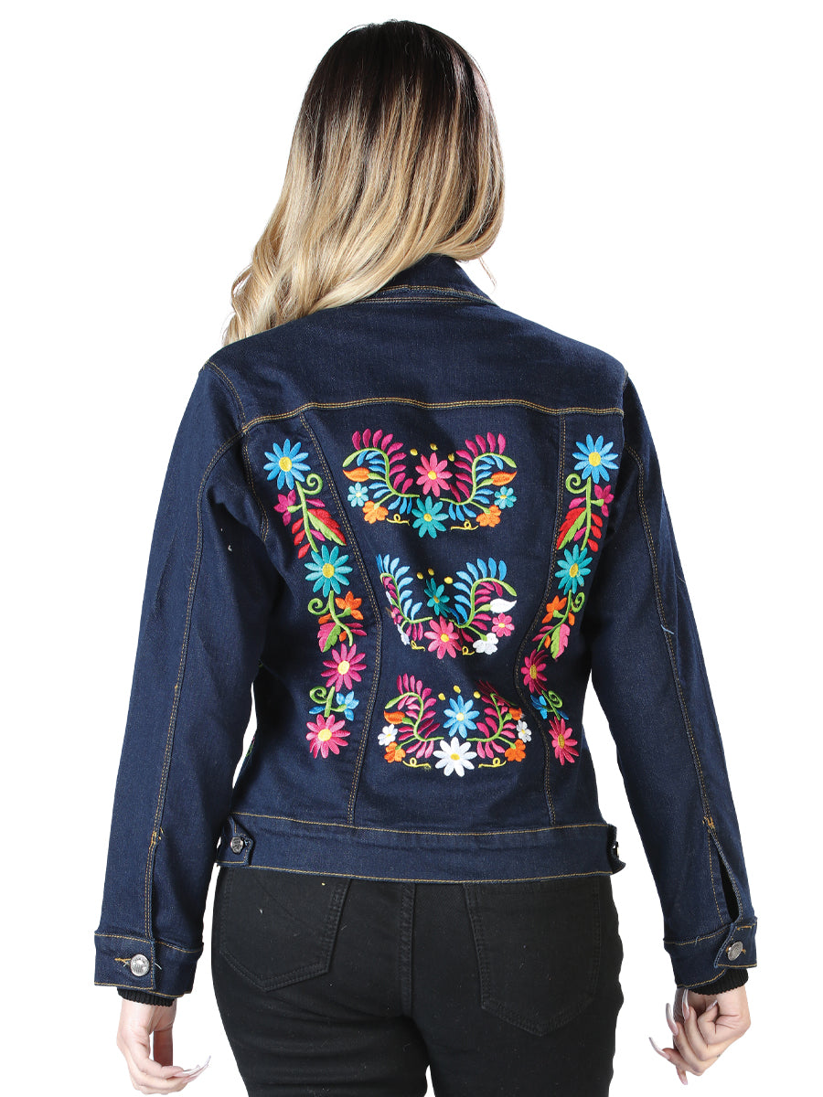 Chaqueta Bordada Artesanal 50% Algodón, 50% Poliéster Azul 603829