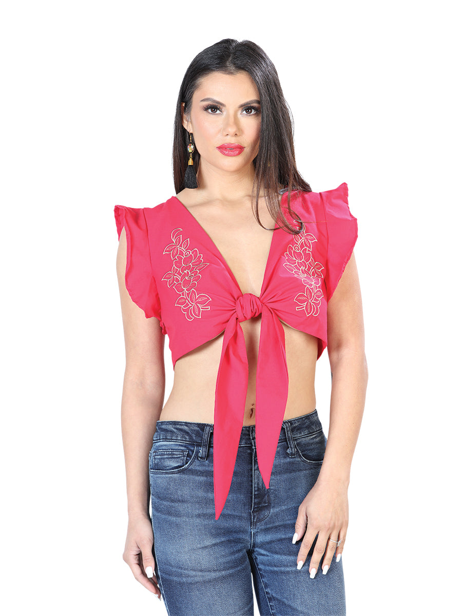 Blusa Bordada Artesanal 65% Poliéster 35% Algodón Fucsia 603861