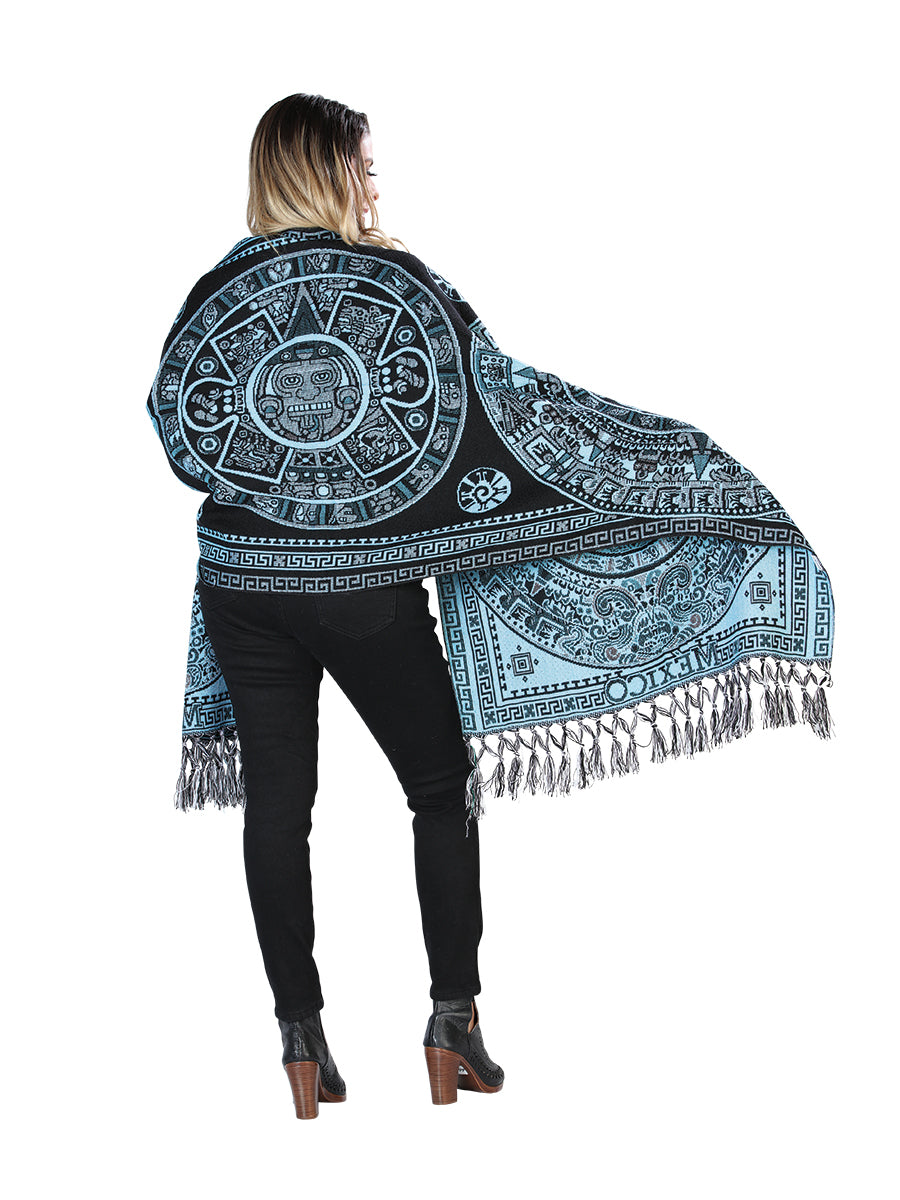 Rebozo Artesanal Mexicano 100% Acrílico Azul 603887