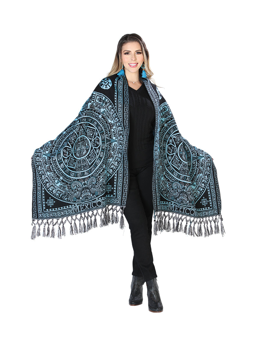 Rebozo Artesanal Mexicano 100% Acrílico Azul 603887