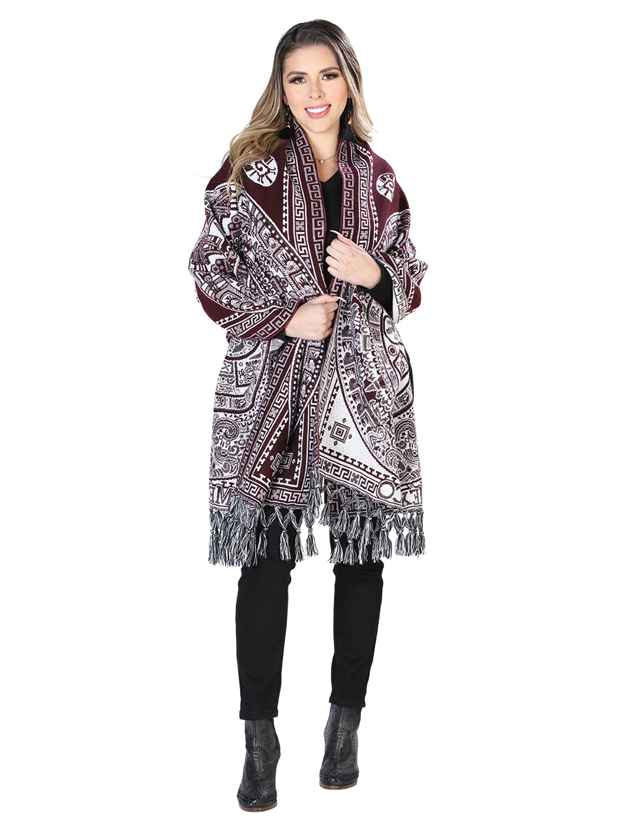 Rebozo Artesanal Mexicano 100% Acrílico Vino 603889