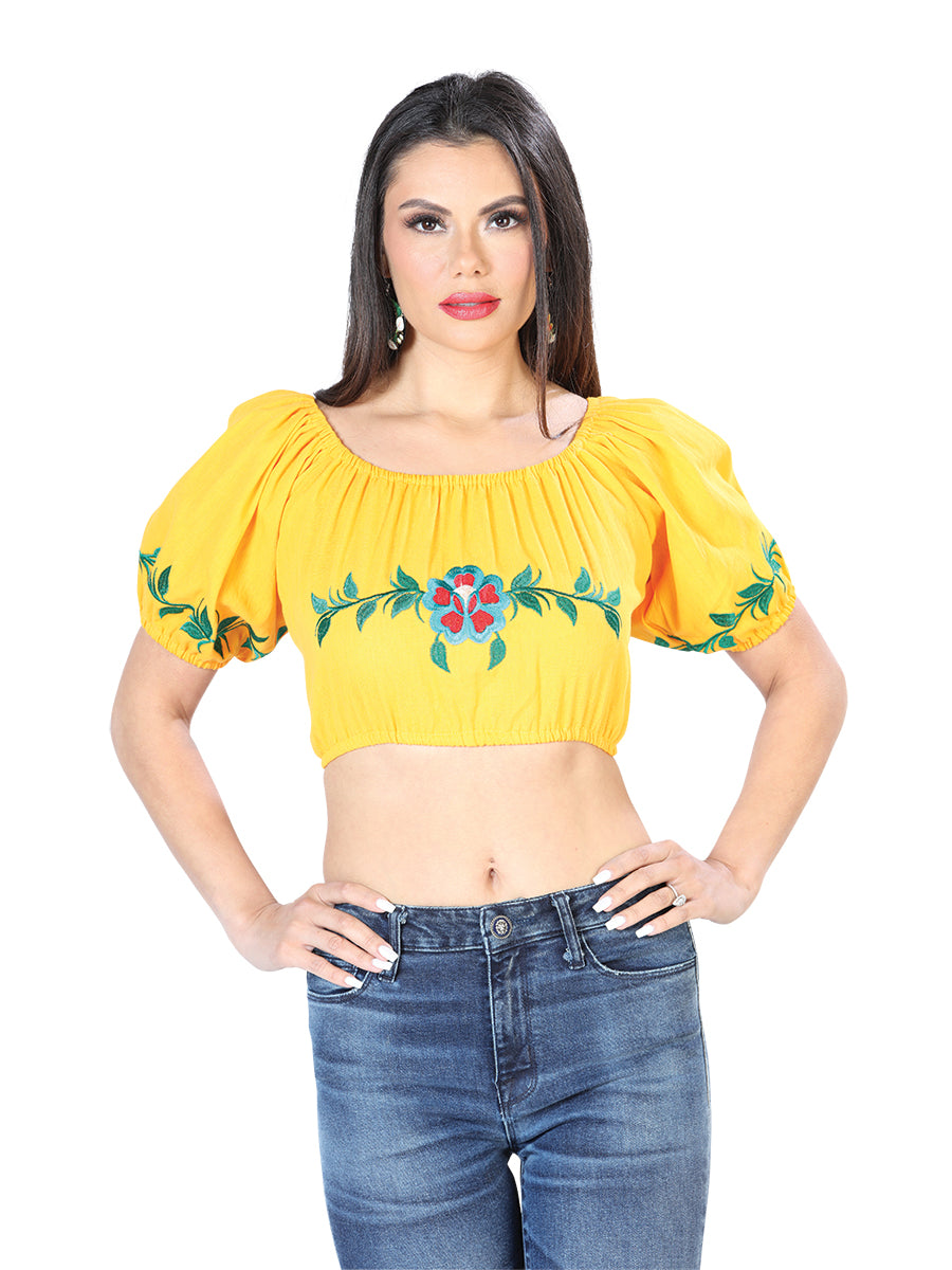 Blusa Bordada Artesanal 100% Algodón Amarillo 603893