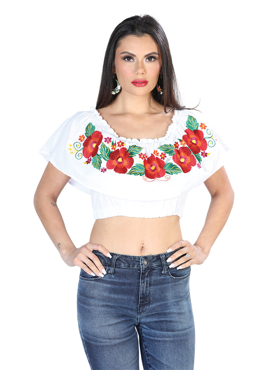 Blusa Bordada Artesanal 100% Algodón Blanca 603895