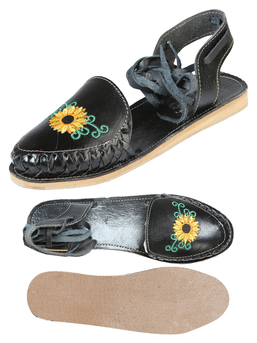 Sandalias Artesanales Mexicanas Piel Negra 603919