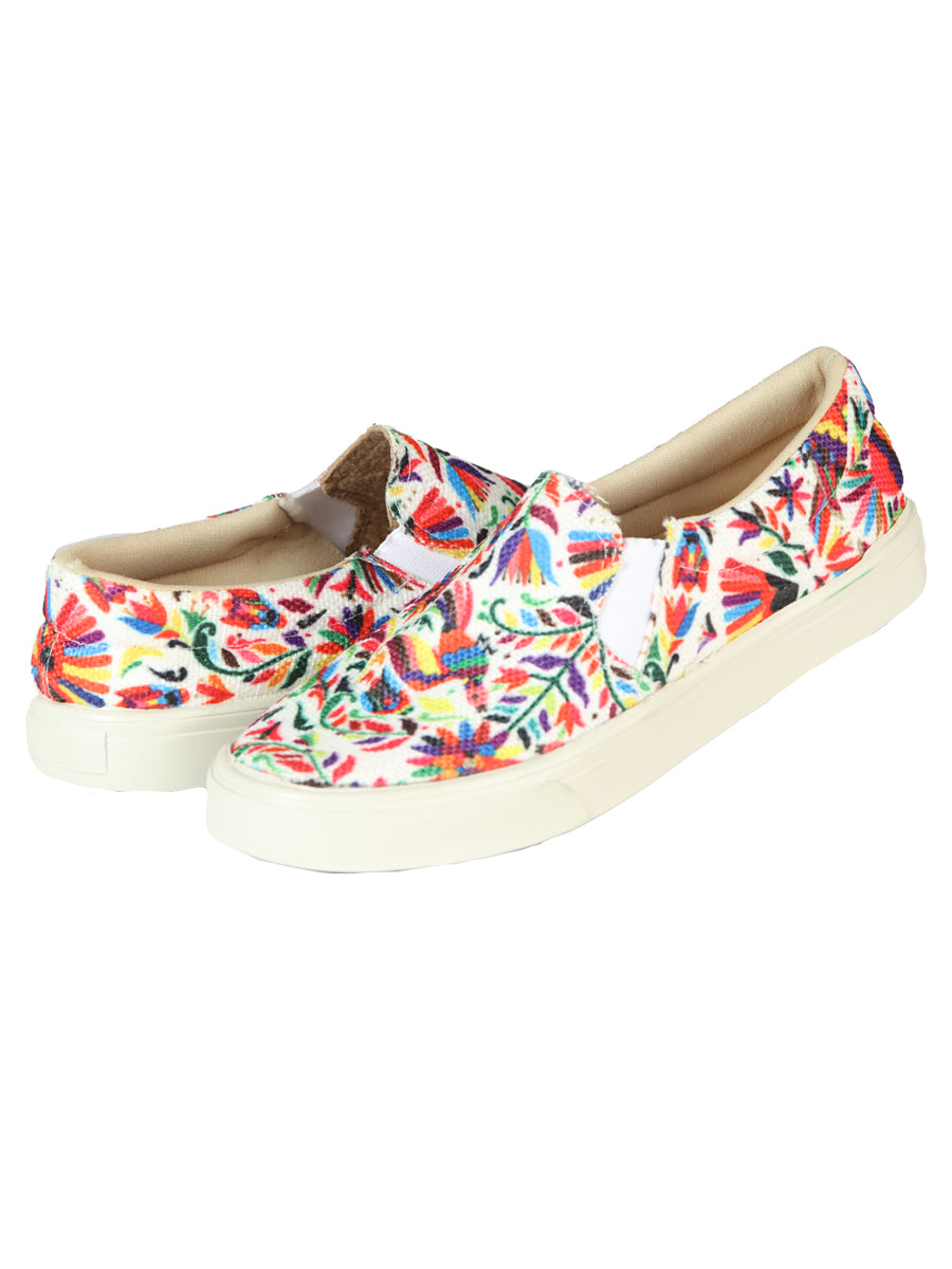 Tenis artesanales mexicanos de yute 50% algodón, 50% poliéster blanco 603956