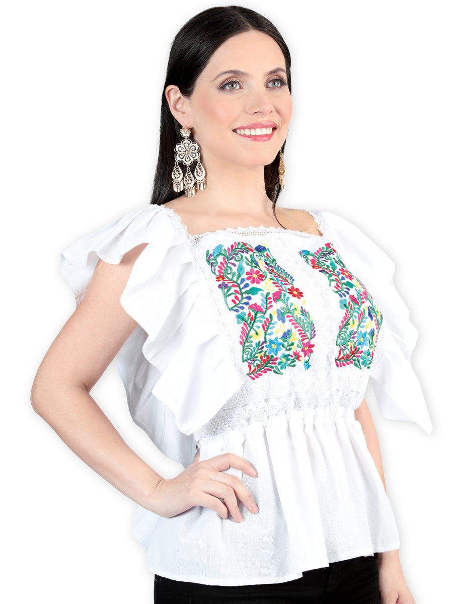 Blusa Bordada Artesanal 100% Algodón Blanca 603968